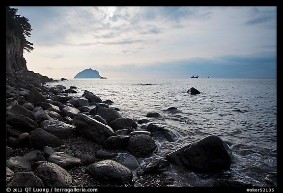 Rocky coastline, Seogwipo. Jeju Island, South Korea (color)