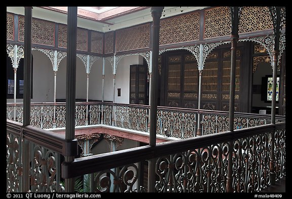 Inside courtyard veranda, Cheong Fatt Tze Mansion. George Town, Penang, Malaysia