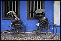 Bicycle rickshaws, Cheong Fatt Tze Mansion. George Town, Penang, Malaysia ( color)
