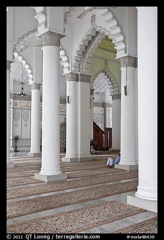Interior, Masjid Kapitan Keling mosque. George Town, Penang, Malaysia (color)