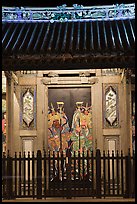 Temple doors by night. George Town, Penang, Malaysia (color)