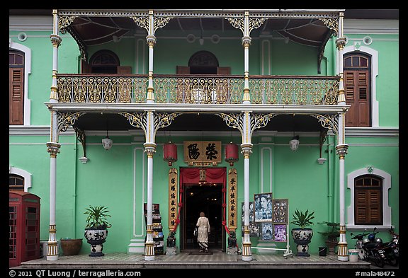 Facade, Pinang Peranakan Mansion. George Town, Penang, Malaysia