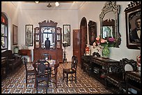 Room with furniture inside Pinang Peranakan Mansion. George Town, Penang, Malaysia