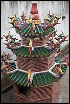 Furnace tower, Hock Tik Cheng Sin Temple. George Town, Penang, Malaysia (color)