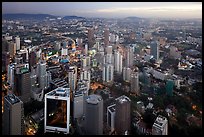 Cityscape at nightfall. Kuala Lumpur, Malaysia (color)
