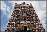 Polychromatic entrance of Sri Mahamariamman Temple. Kuala Lumpur, Malaysia ( color)