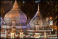 Onion domes of Masjid Jamek, night. Kuala Lumpur, Malaysia (color)