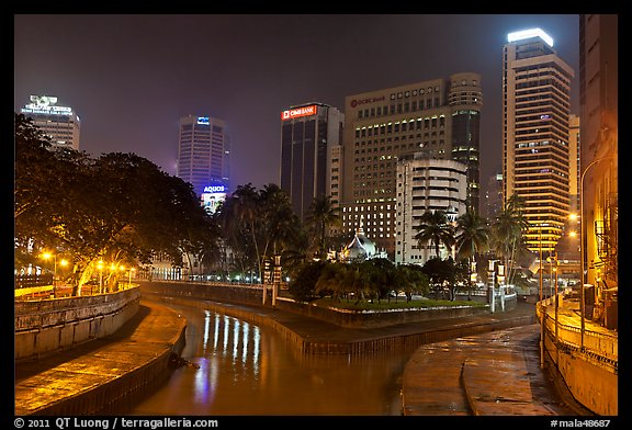 Confluence of Sungai Klang and Sungai Gombak (where the city founders first set foot). Kuala Lumpur, Malaysia (color)