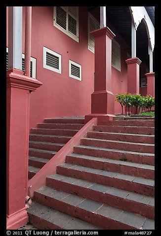Stairs and columns, Stadthuys. Malacca City, Malaysia