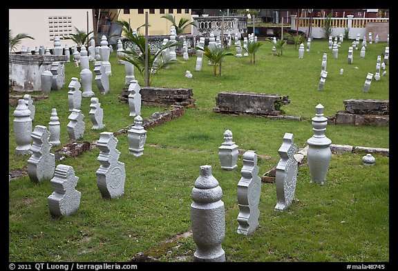 Islamic gravestones, Kampung Kling. Malacca City, Malaysia (color)