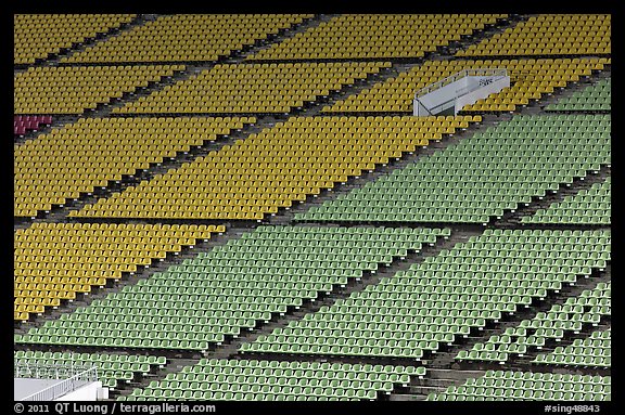 Seats of Bay Sands Marina stadium. Singapore