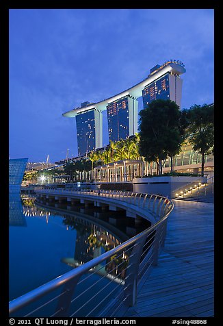 Marina Bay Sands resort, twilight. Singapore (color)