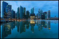 Central Business District (CBD) skyline, twilight. Singapore (color)