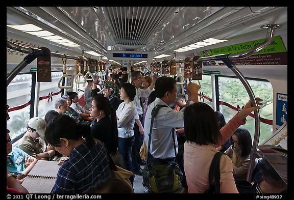 Inside MRT train. Singapore (color)