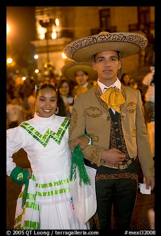 Man and woman in traditional mexican costume. Guadalajara, Jalisco, Mexico