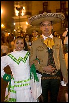 Man and woman in traditional mexican costume. Guadalajara, Jalisco, Mexico (color)