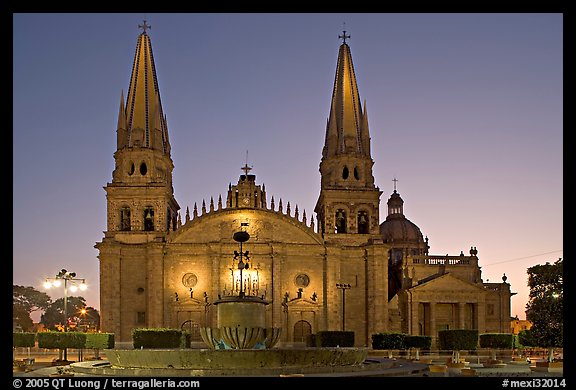 Cathedral at dawn. Guadalajara, Jalisco, Mexico (color)