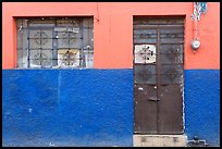 Multicolored wall, window, and door. Guadalajara, Jalisco, Mexico