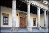 Exterior entrance porch of Hospicios de Cabanas. Guadalajara, Jalisco, Mexico