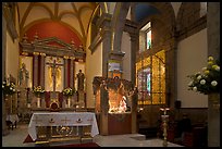 Interior of church with altar and nativity, Tlaquepaque. Jalisco, Mexico ( color)