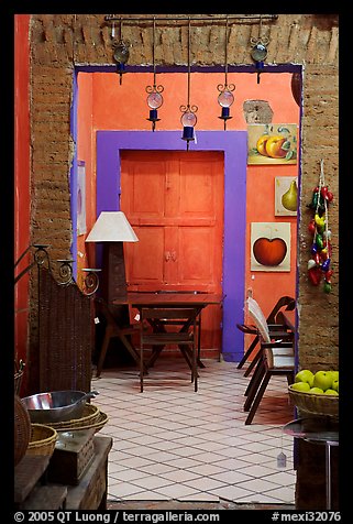 Door in art gallery, Tlaquepaque. Jalisco, Mexico (color)