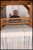Man operating a weaving machine, Tlaquepaque. Jalisco, Mexico ( color)