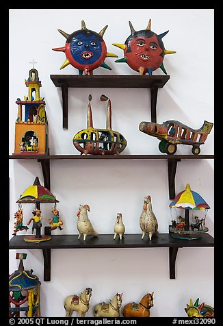 Ceramic pieces on display at the ceramic museum, Tlaquepaque. Jalisco, Mexico