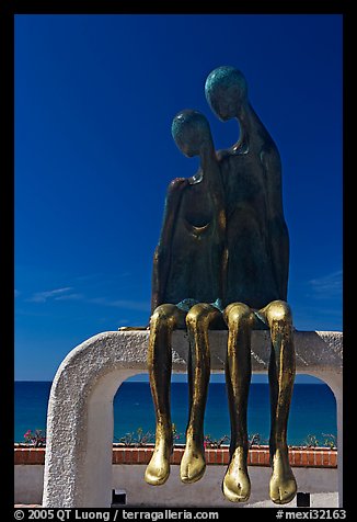 Sculpture called Nostalgia on the waterfront, Puerto Vallarta, Jalisco. Jalisco, Mexico (color)