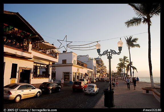 Seaside walkway called the Malecon, Puerto Vallarta, Jalisco. Jalisco, Mexico (color)