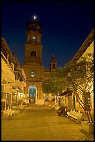 Cathedral seen from Plaza de Armas, Puerto Vallarta, Jalisco. Jalisco, Mexico (color)