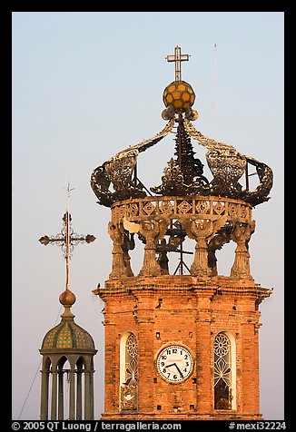 Crown of Templo de Guadalupe Cathedral , Puerto Vallarta, Jalisco. Jalisco, Mexico (color)