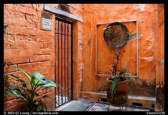 Artistically decorated entrance to a home , Puerto Vallarta, Jalisco. Jalisco, Mexico (color)