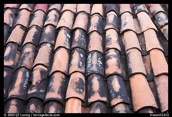 Detail of red tiled roof, Puerto Vallarta, Jalisco. Jalisco, Mexico (color)