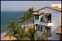 House, palm trees and ocean, Puerto Vallarta, Jalisco. Jalisco, Mexico ( color)