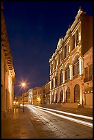 Avenue Hidalgo with Teatro Calderon at night. Zacatecas, Mexico