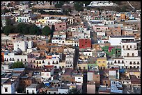 Colorful houses downtown seen from above. Zacatecas, Mexico