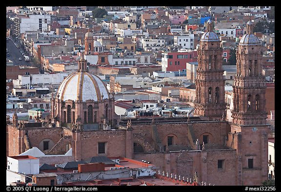 Catheral and rooftops. Zacatecas, Mexico