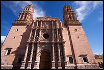 Facade of Cathdedral laced with Churrigueresque carvings, afternoon. Zacatecas, Mexico ( color)