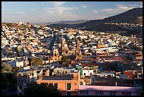 Panoramic view of town  from near the Teleferico, late afternoon. Zacatecas, Mexico ( color)