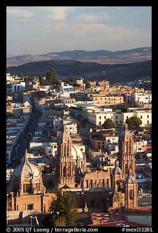 Cathedral and town, late afternoon. Zacatecas, Mexico