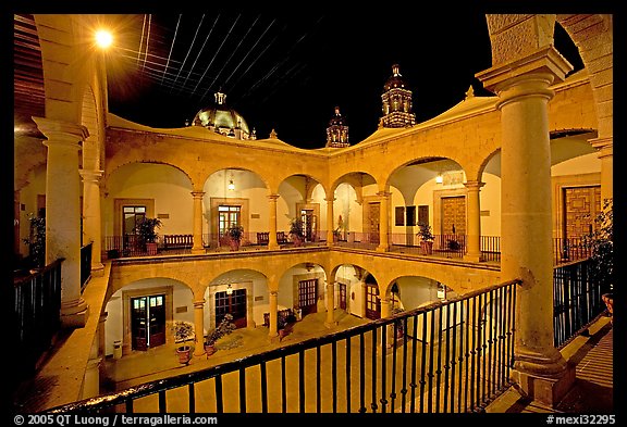 Inside courtyard of the Palacio de Gobernio. Zacatecas, Mexico (color)