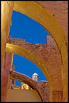 Buttresses of former St Augustine church at night. Zacatecas, Mexico (color)