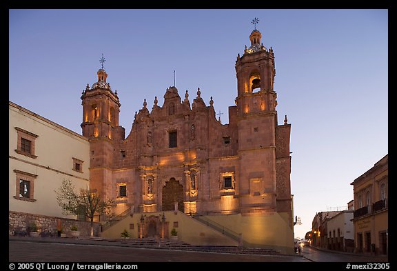 Church Santo Domingo at dawn. Zacatecas, Mexico (color)