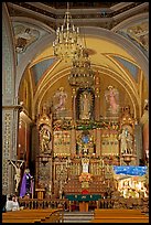 Decorated church altar. Guanajuato, Mexico