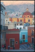 Templo de San Roque, streets, and hillside, early morning. Guanajuato, Mexico ( color)