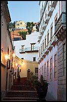 Street with steps at dawn. Guanajuato, Mexico (color)