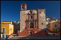 Plaza and church San Roque, early morning. Guanajuato, Mexico ( color)