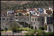 Castle and colorful houses. Guanajuato, Mexico (color)