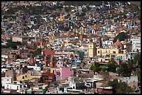 View of the city center from Pipila, mid-day. Guanajuato, Mexico (color)