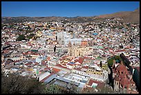 Historic city center with Church of San Diego, Basilic and  University. Guanajuato, Mexico (color)